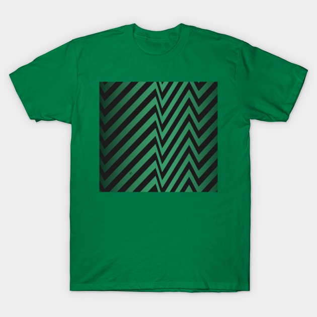 Emerald green zebra stripes #home #decor # green #semerald # dark green #retro T-Shirt by Kirovair